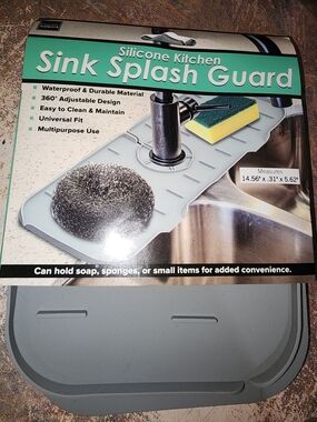 Source Unknown Silicone Kitchen Sink Splash Guard - Gray